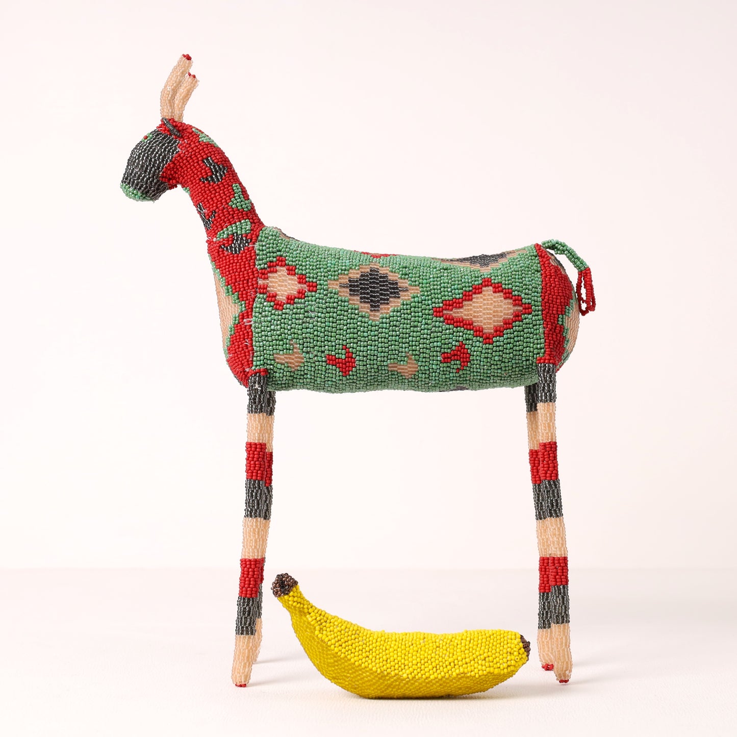 Handmade African beaded bokkie sculpture