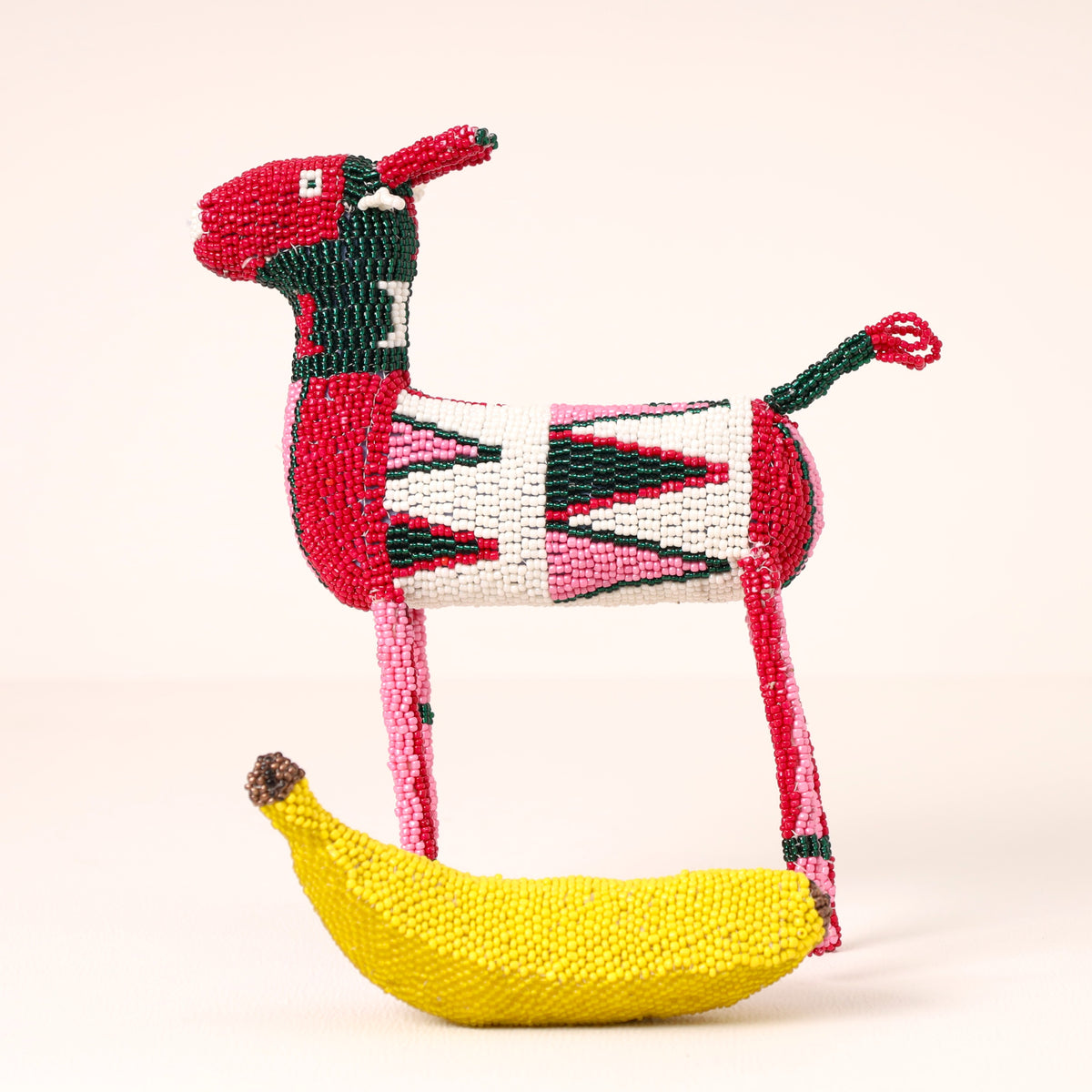 Handmade African beaded springbok sculpture
