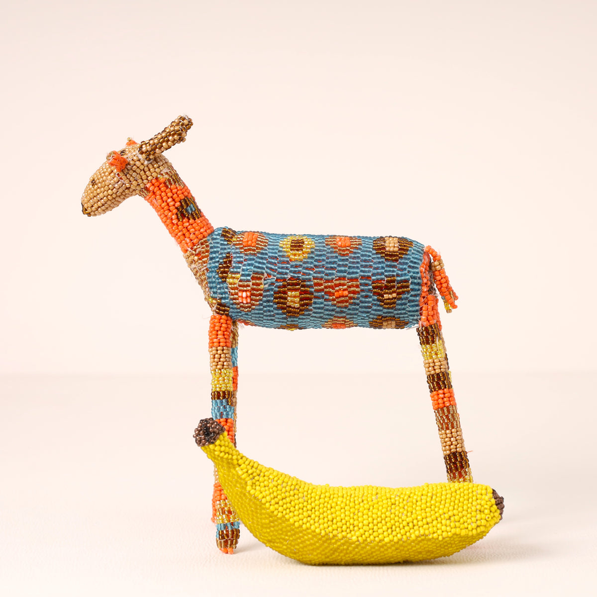 Handmade African beaded springbok sculpture