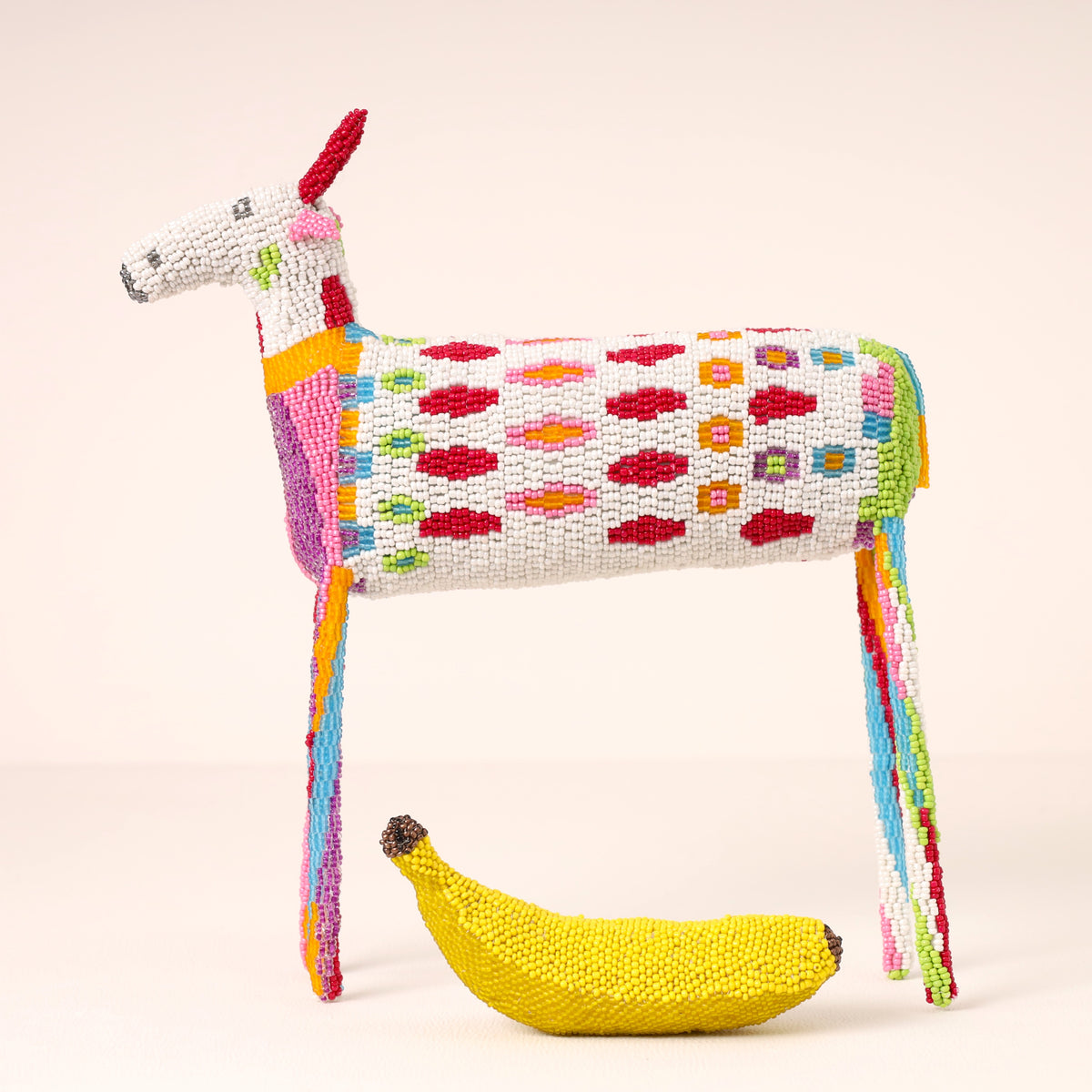 Handmade African beaded springbok sculpture