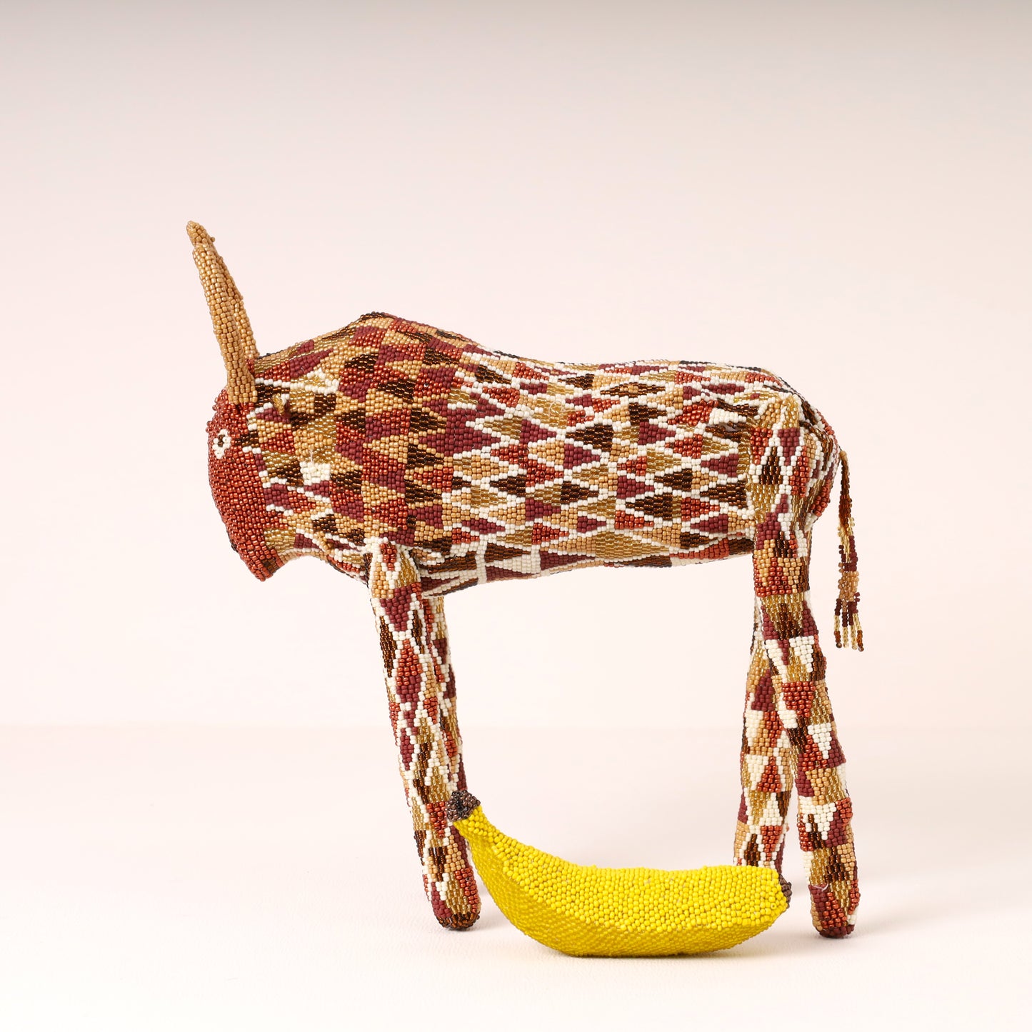 beaded bull art