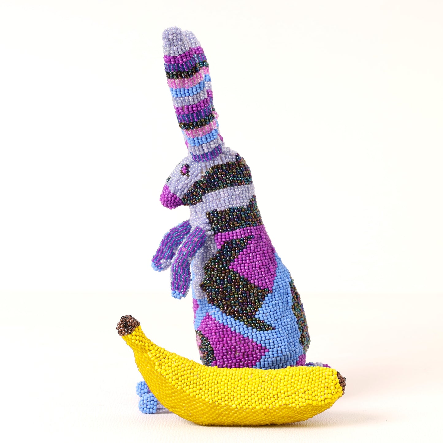 Handmade African beaded bunny sculpture