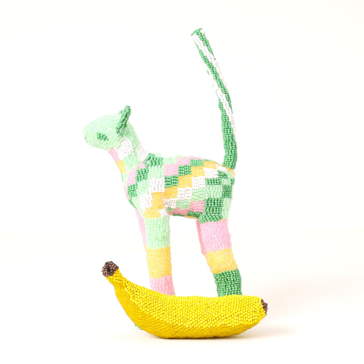 beaded cat art