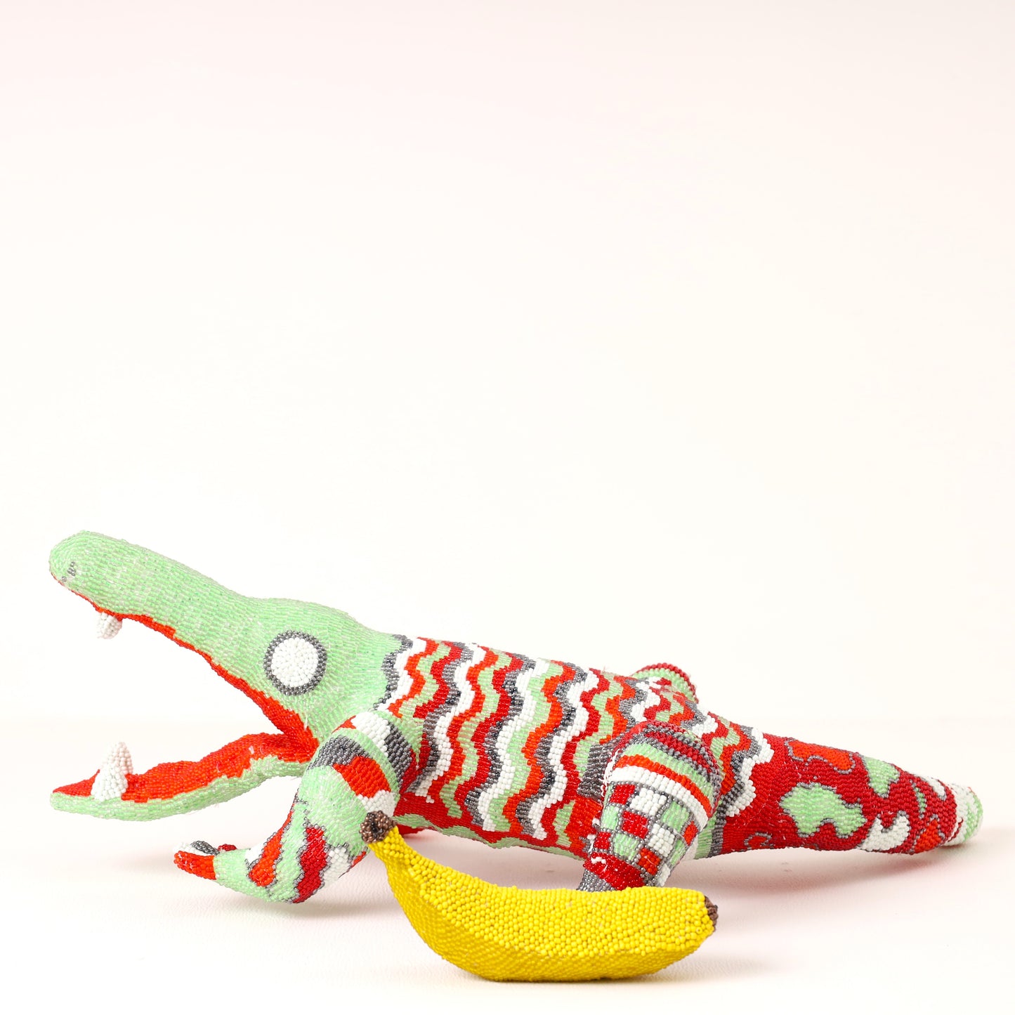 beaded crocodile art