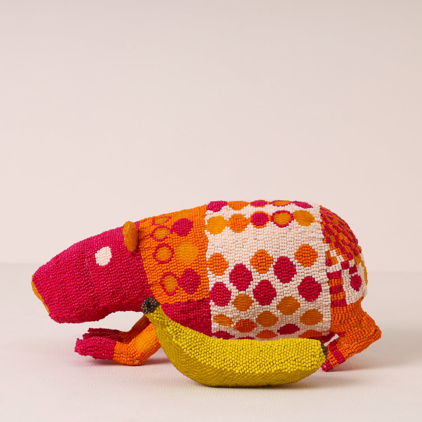 Handmade African beaded dassie sculpture