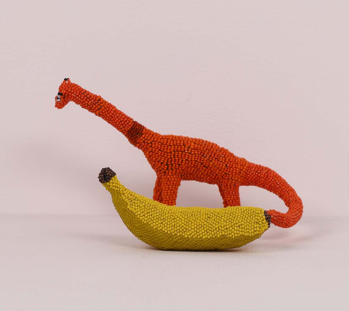 beaded dinosaur art