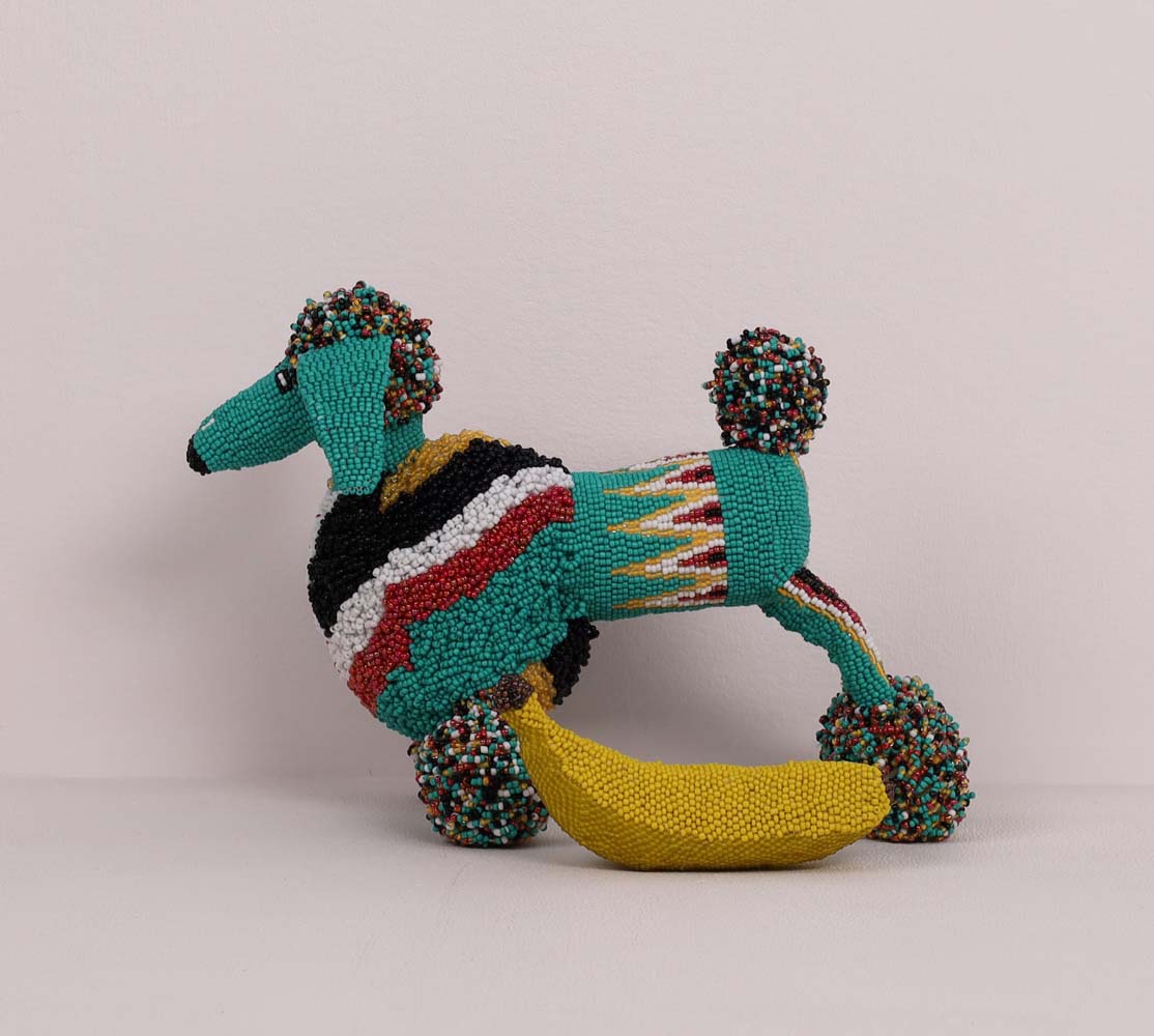 beaded dog art