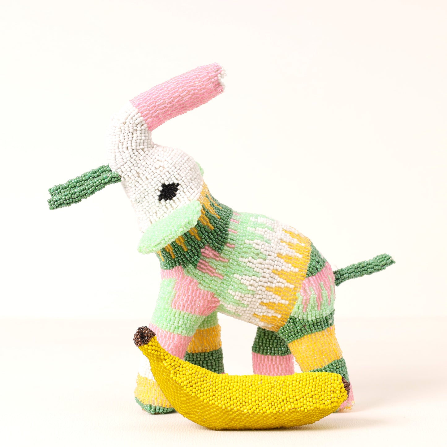 Handmade African beaded elephant sculpture