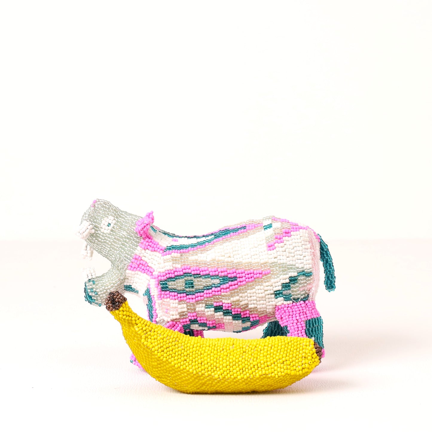 beaded hippo art