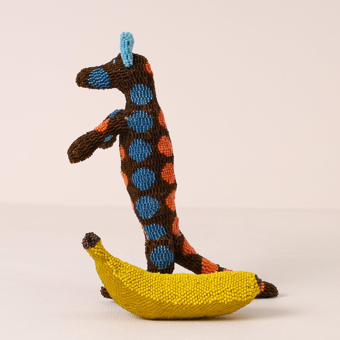 Handmade African beaded meerkat sculpture