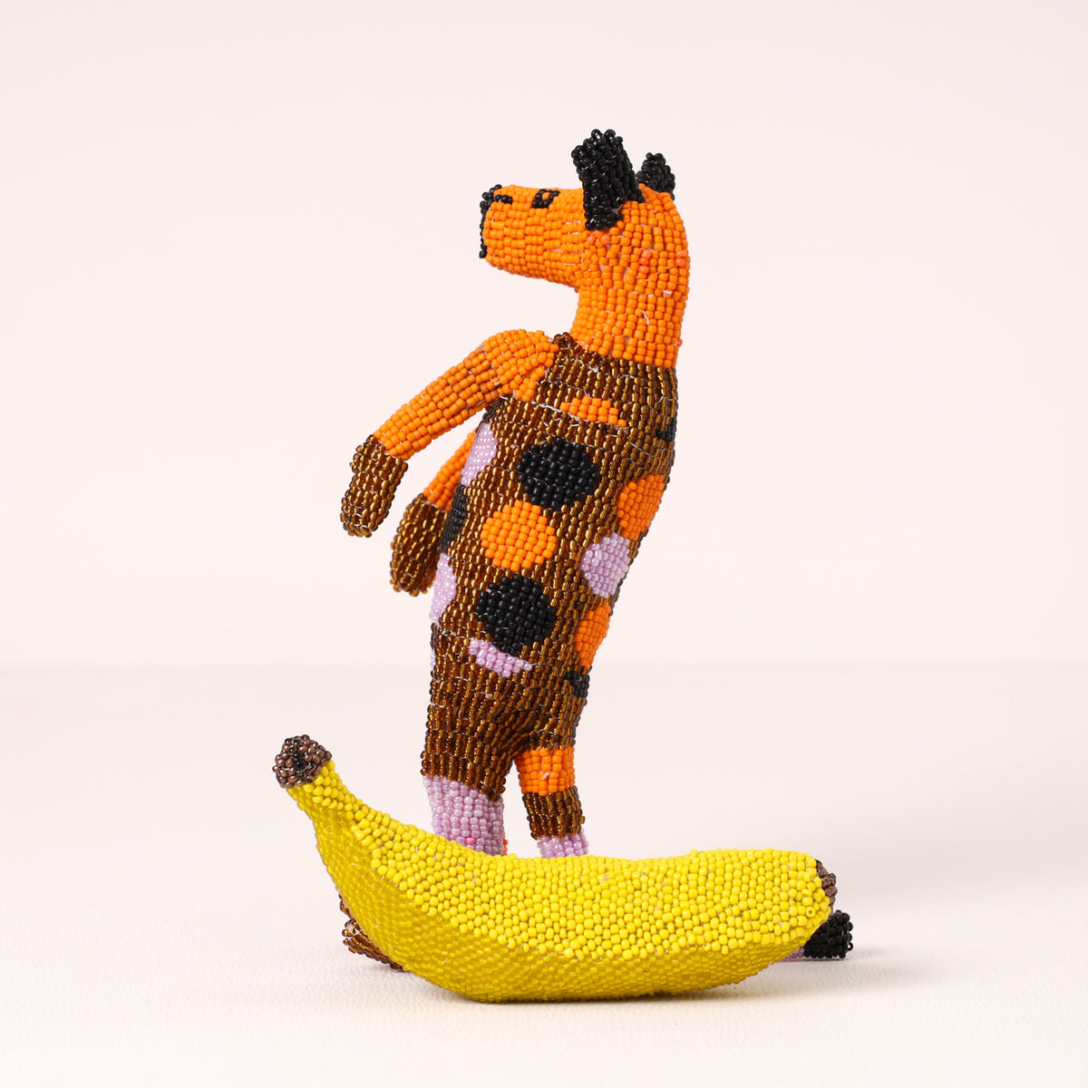 Handmade African beaded meerkat sculpture