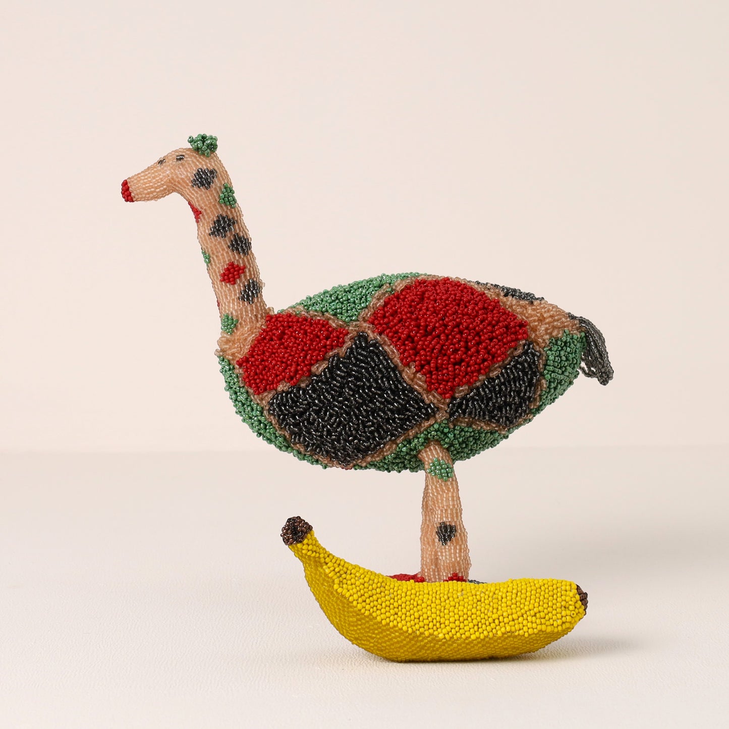 beaded ostrich art