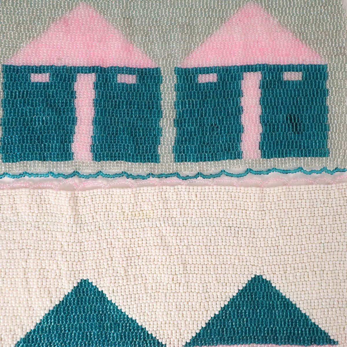 Handmade African beaded picture mat