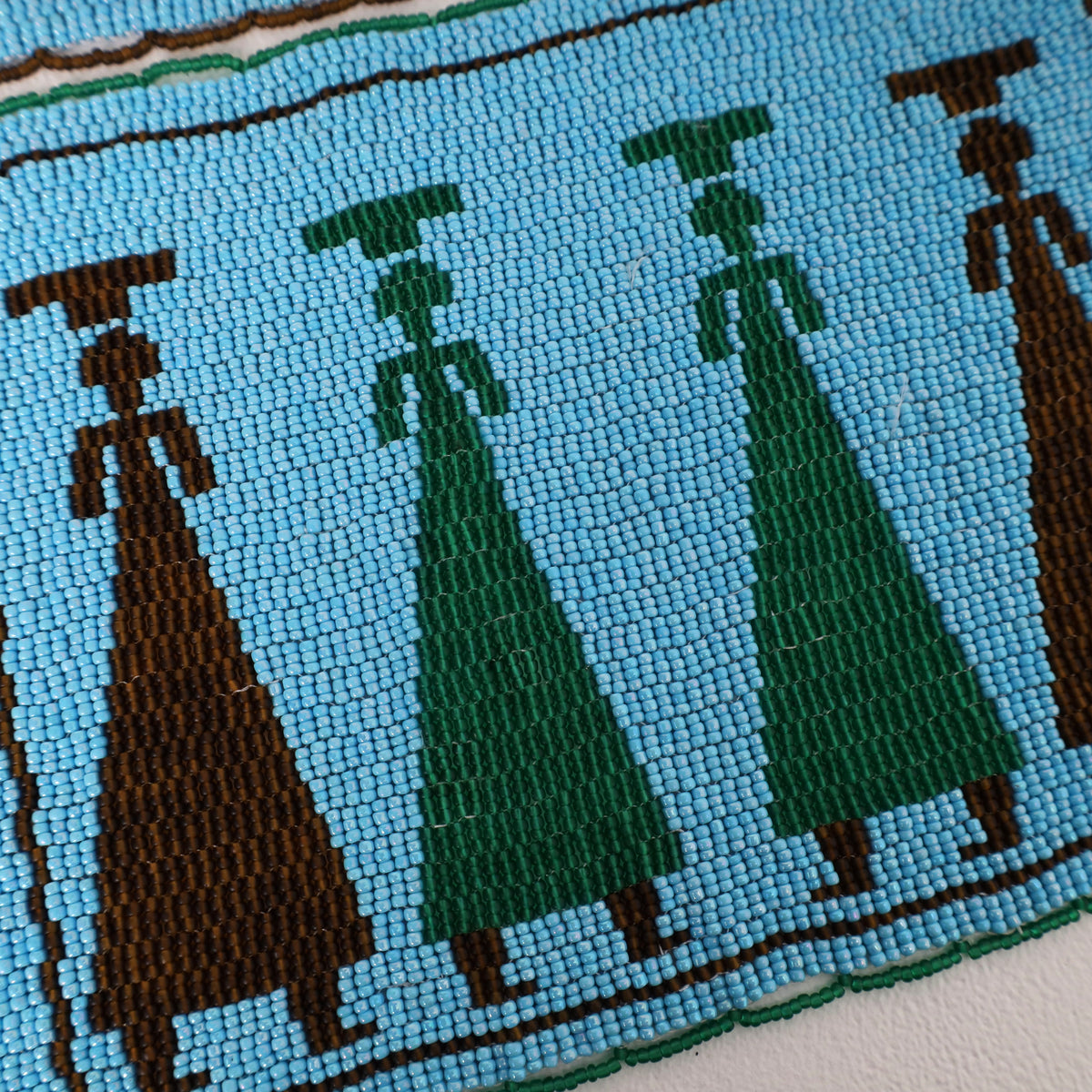 Handmade African beaded picture mat