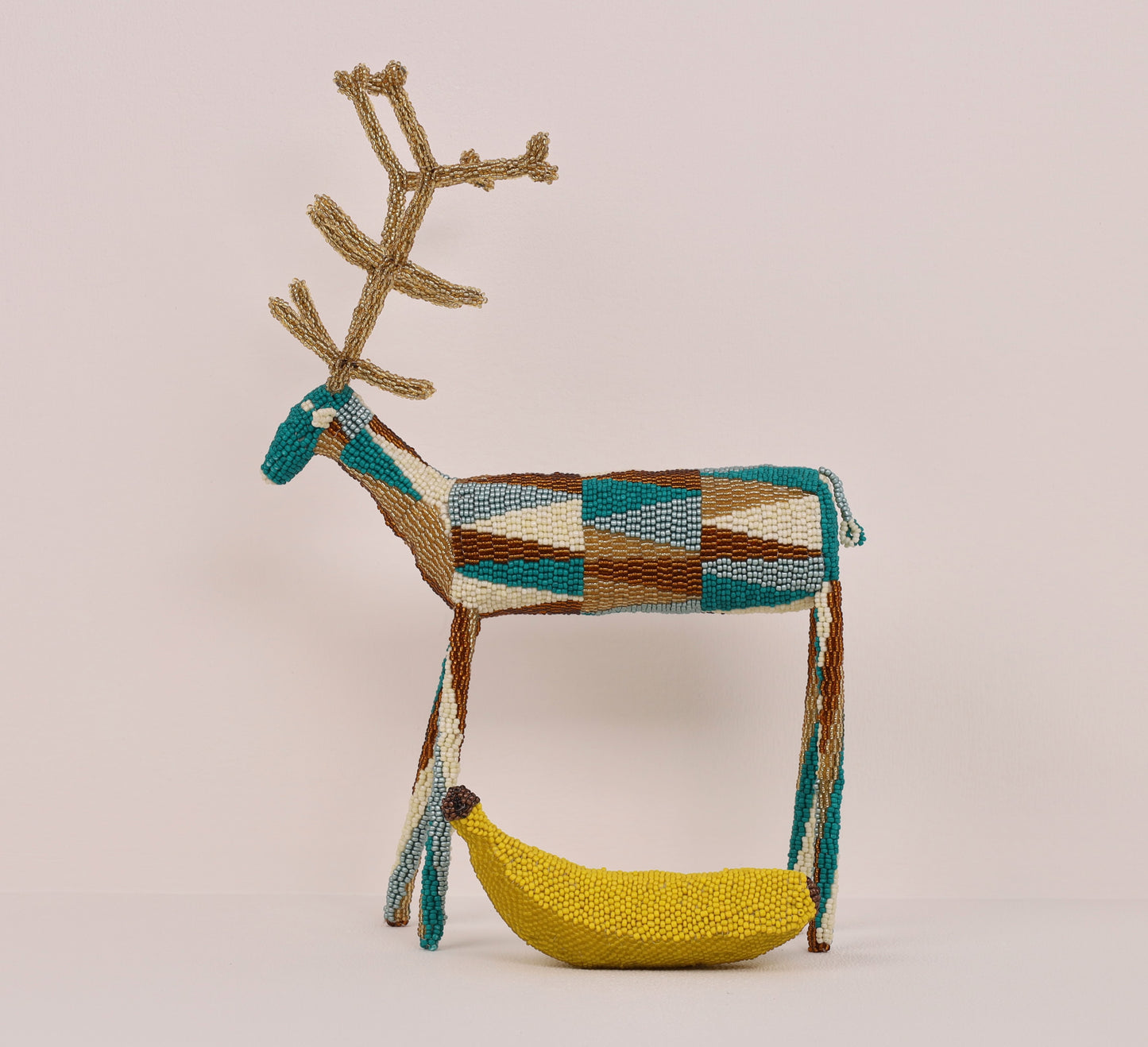 beaded reindeer art