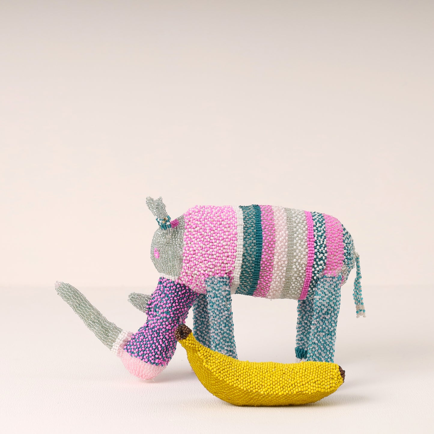 beaded rhino art