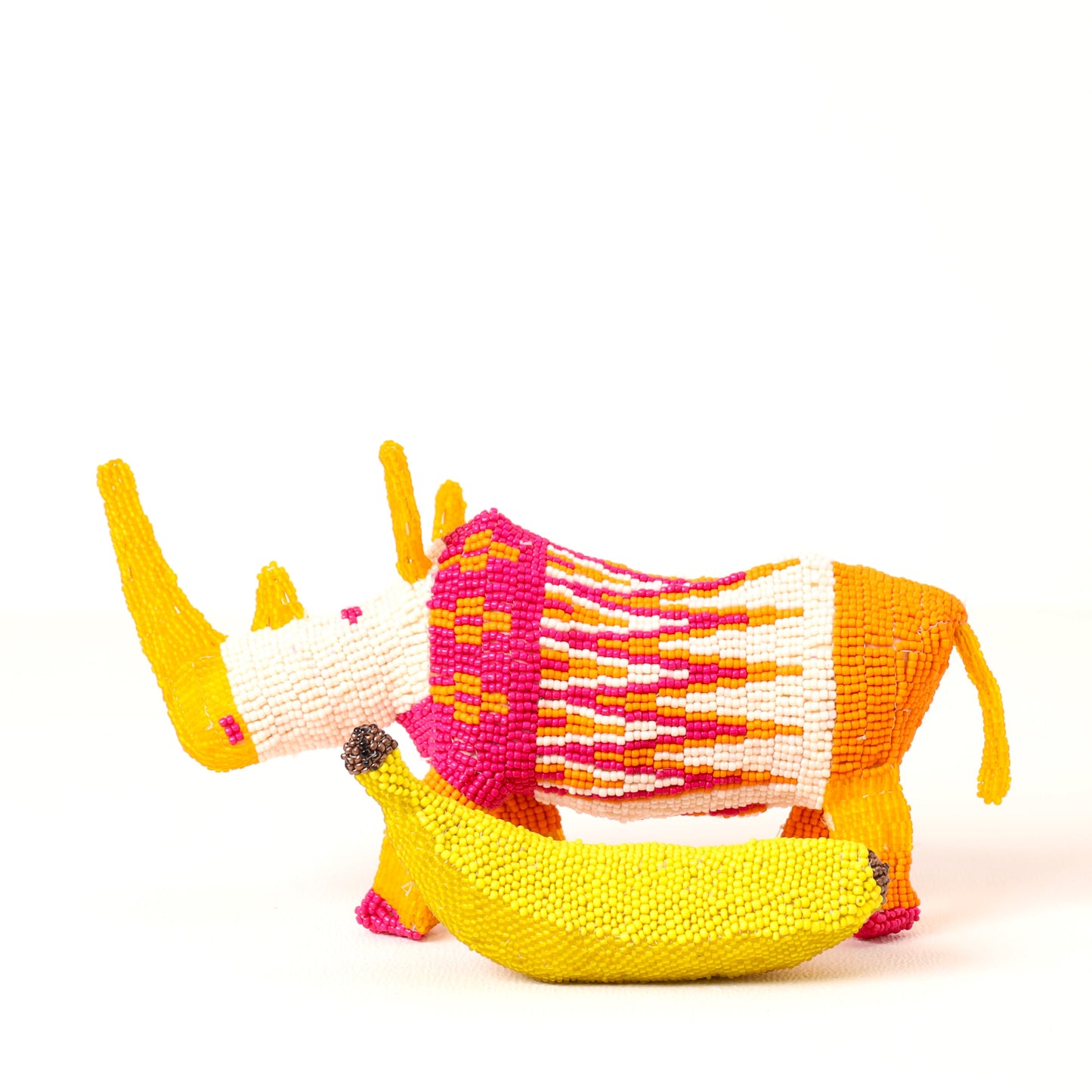 beaded rhino art