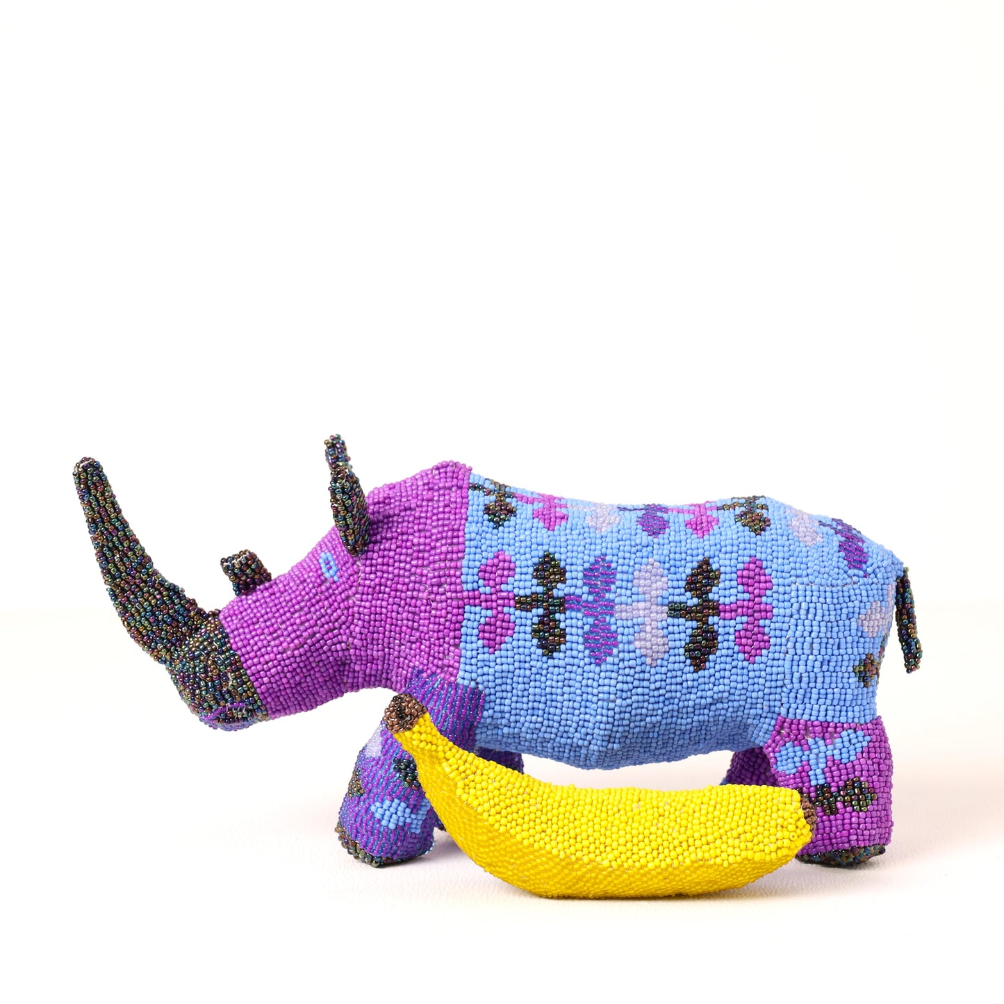 beaded rhino art