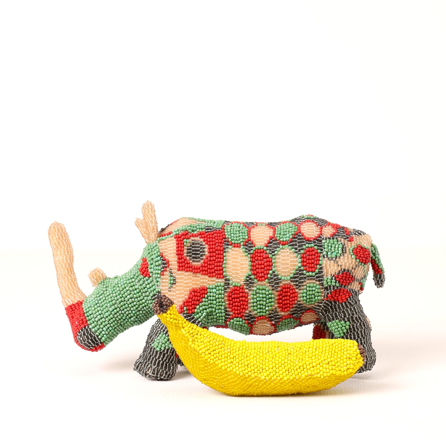 beaded rhino art