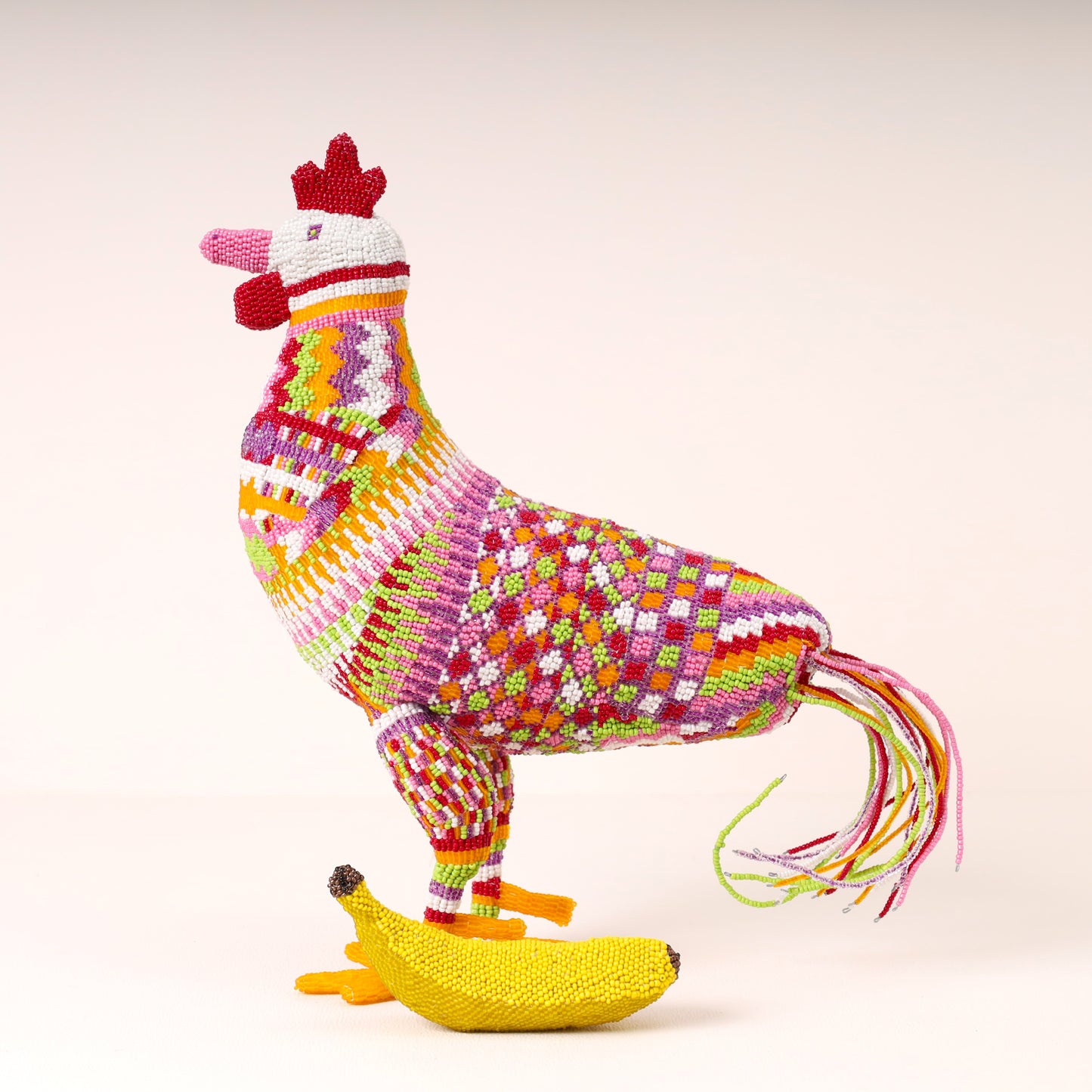 beaded rooster art