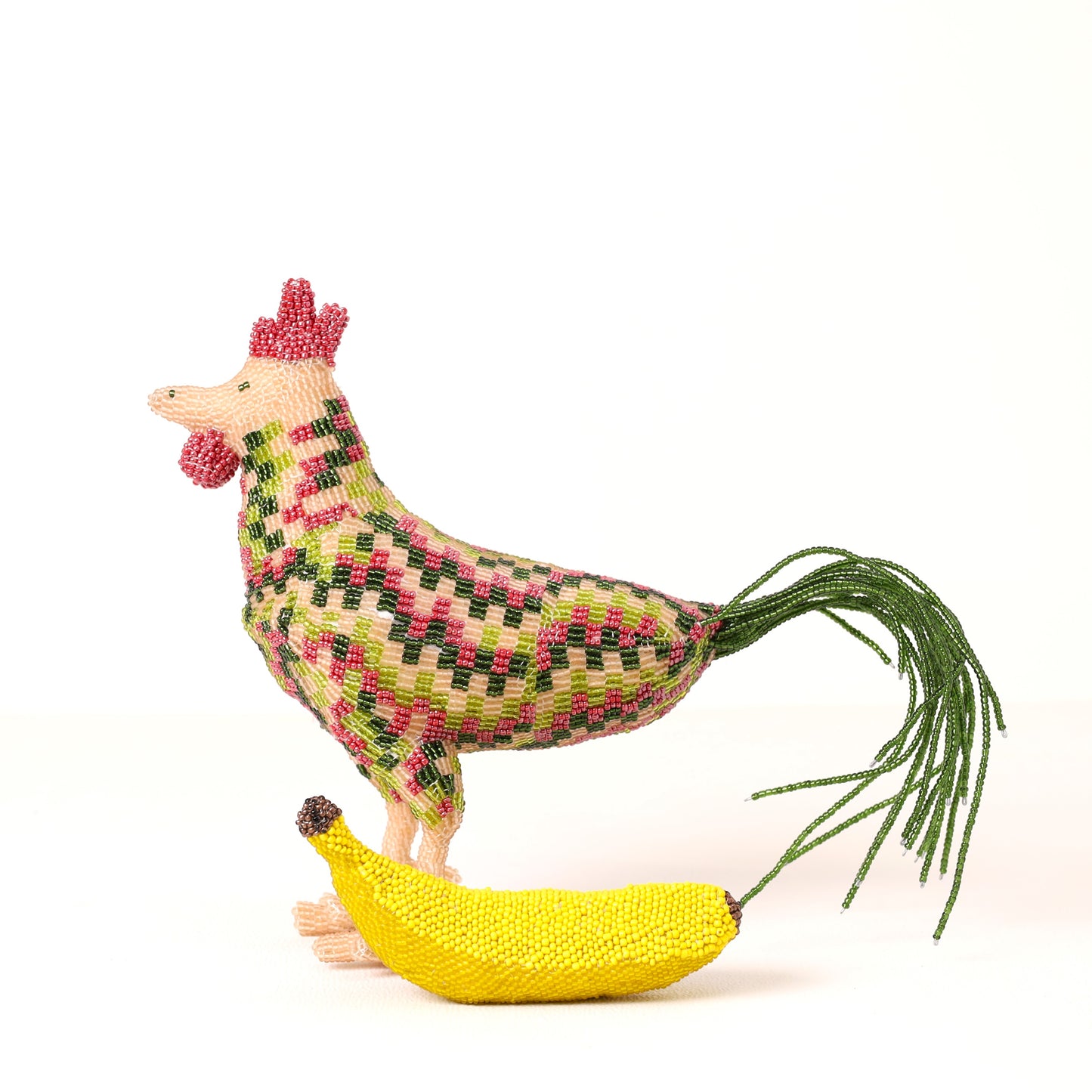 beaded rooster art