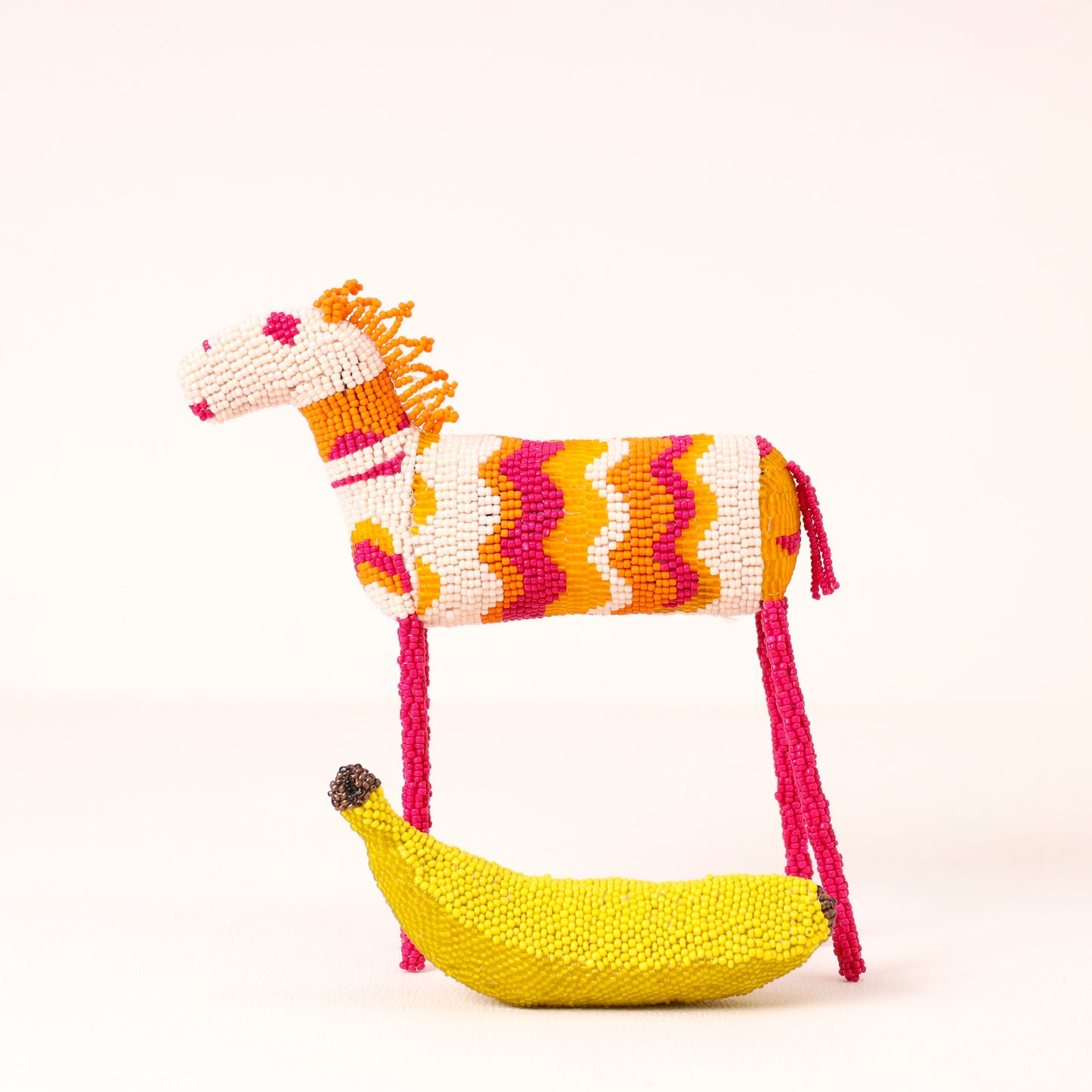 beaded zebra art