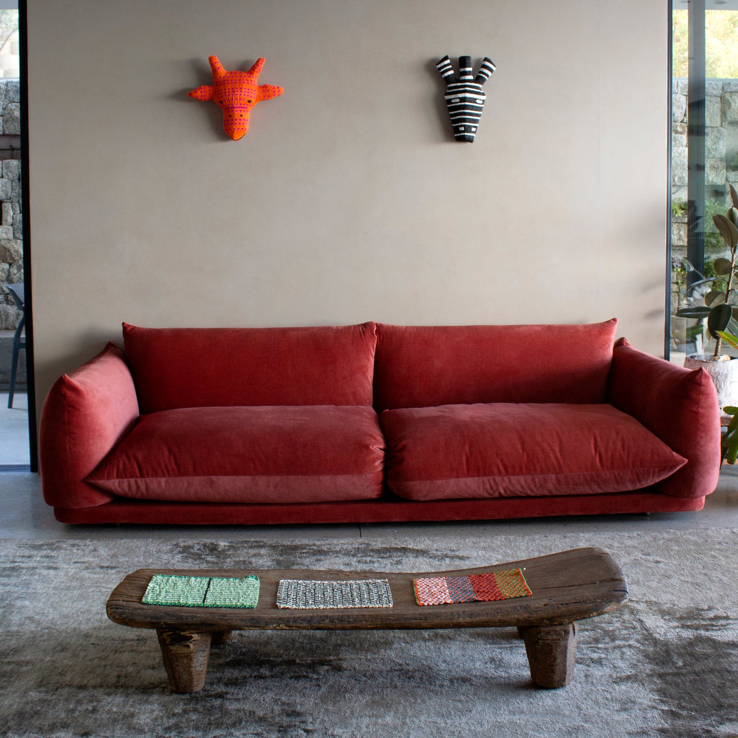 beaded wall-hanging zebra art