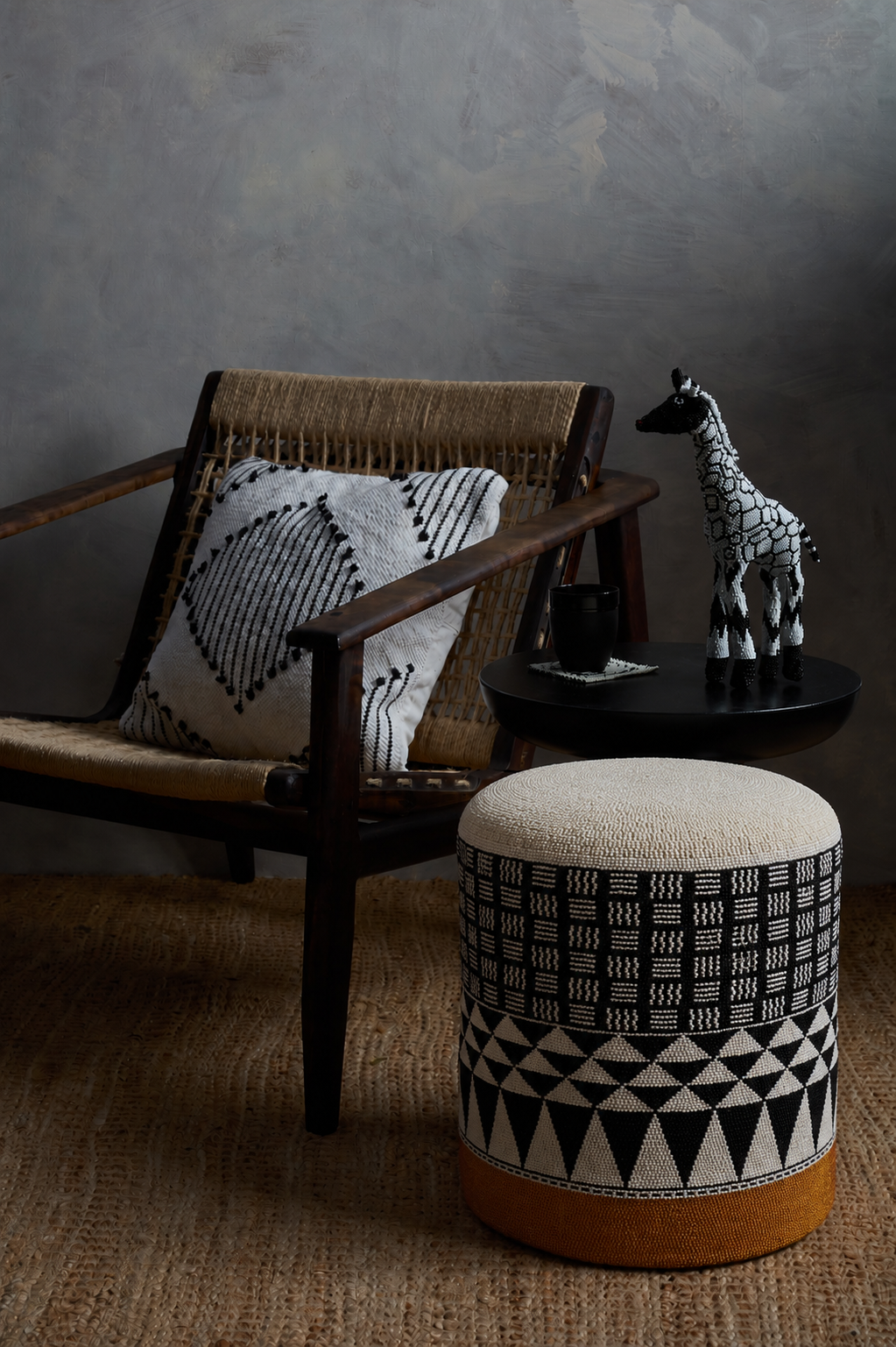 Beaded Ottoman
