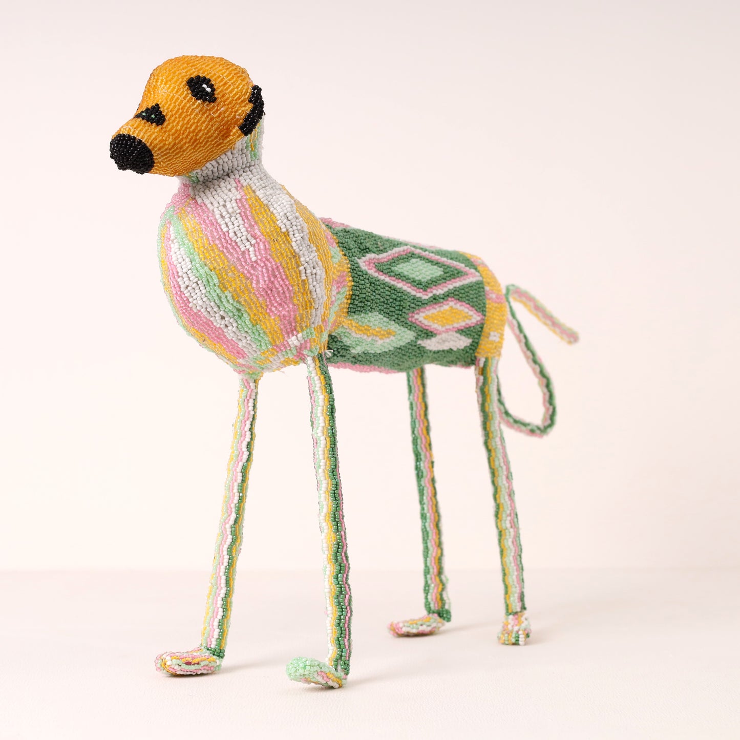 Handmade African beaded baboon sculpture