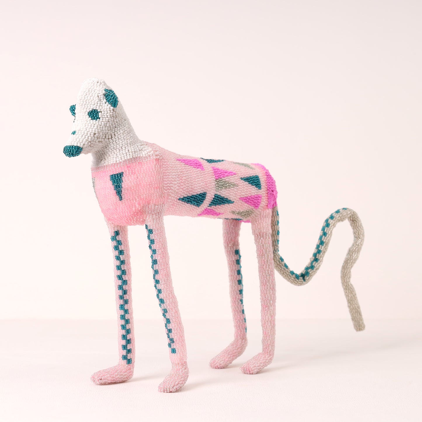 Handmade African beaded baboon sculpture