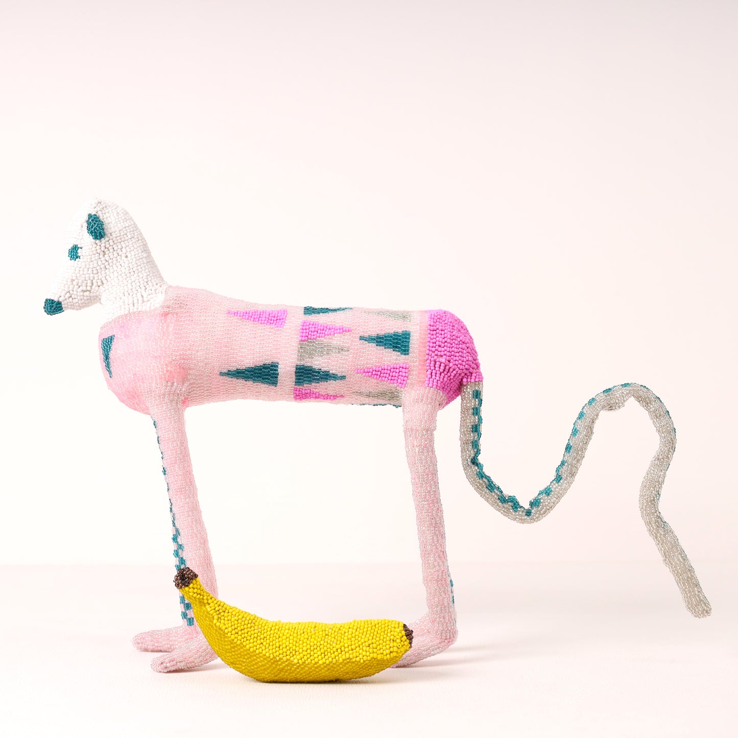 Handmade African beaded baboon sculpture