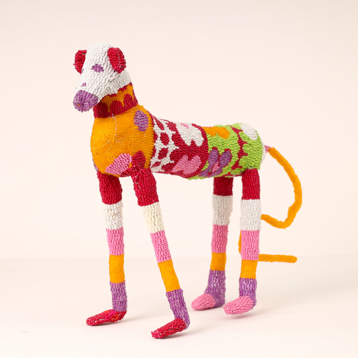 Handmade African beaded baboon sculpture