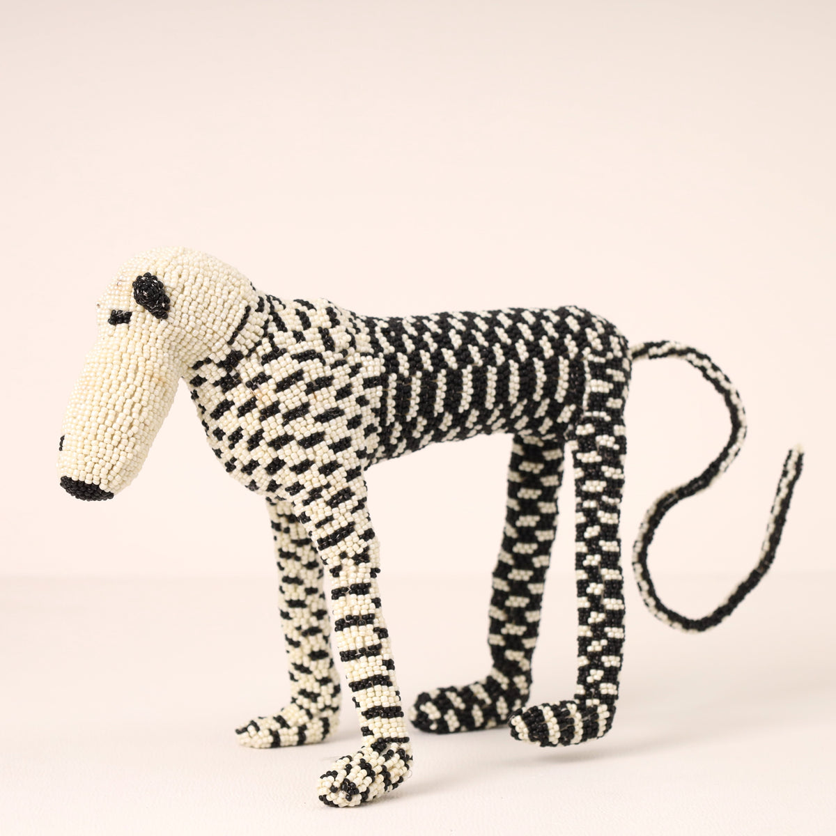 Handmade African beaded baboon sculpture