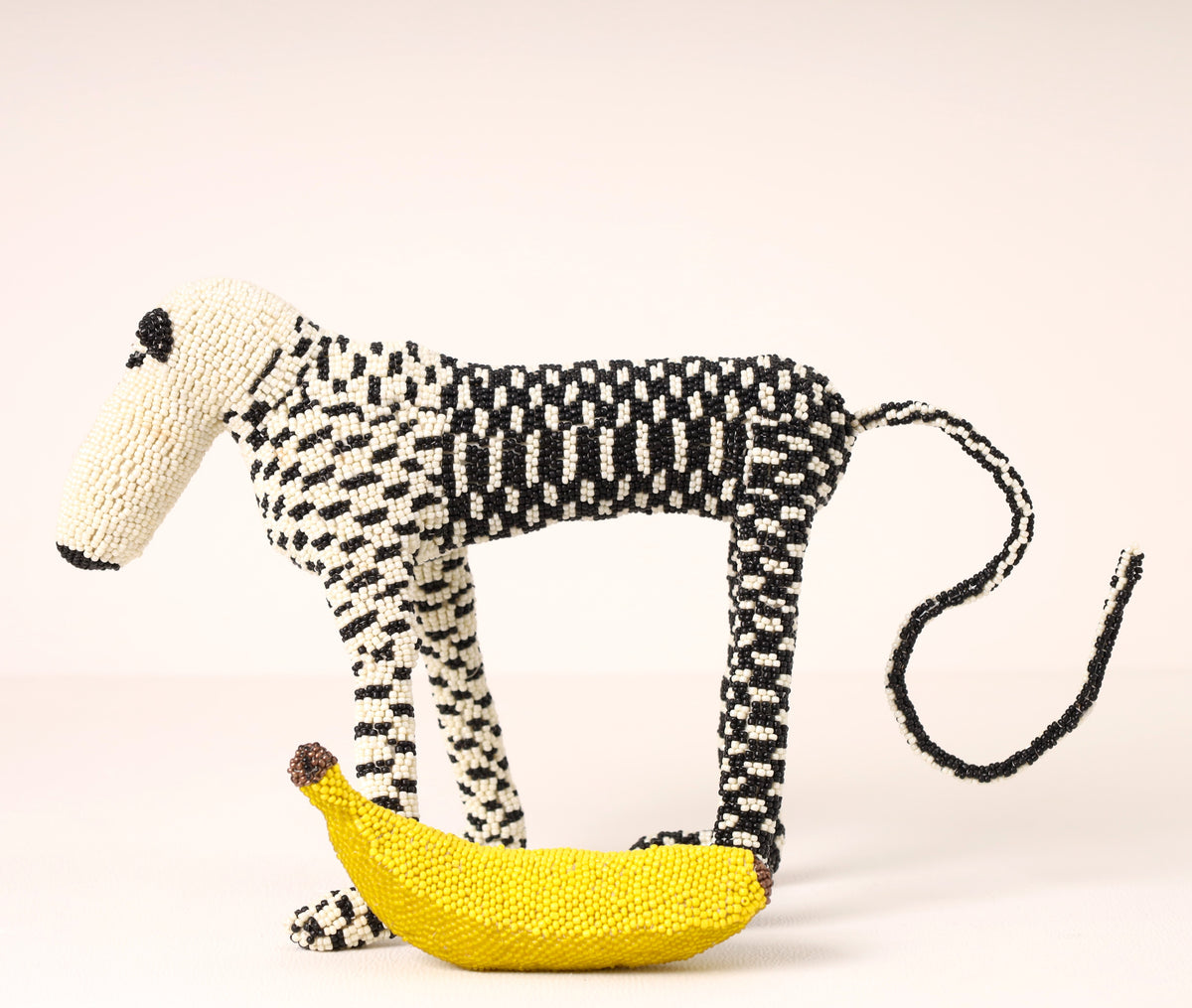 Handmade African beaded baboon sculpture