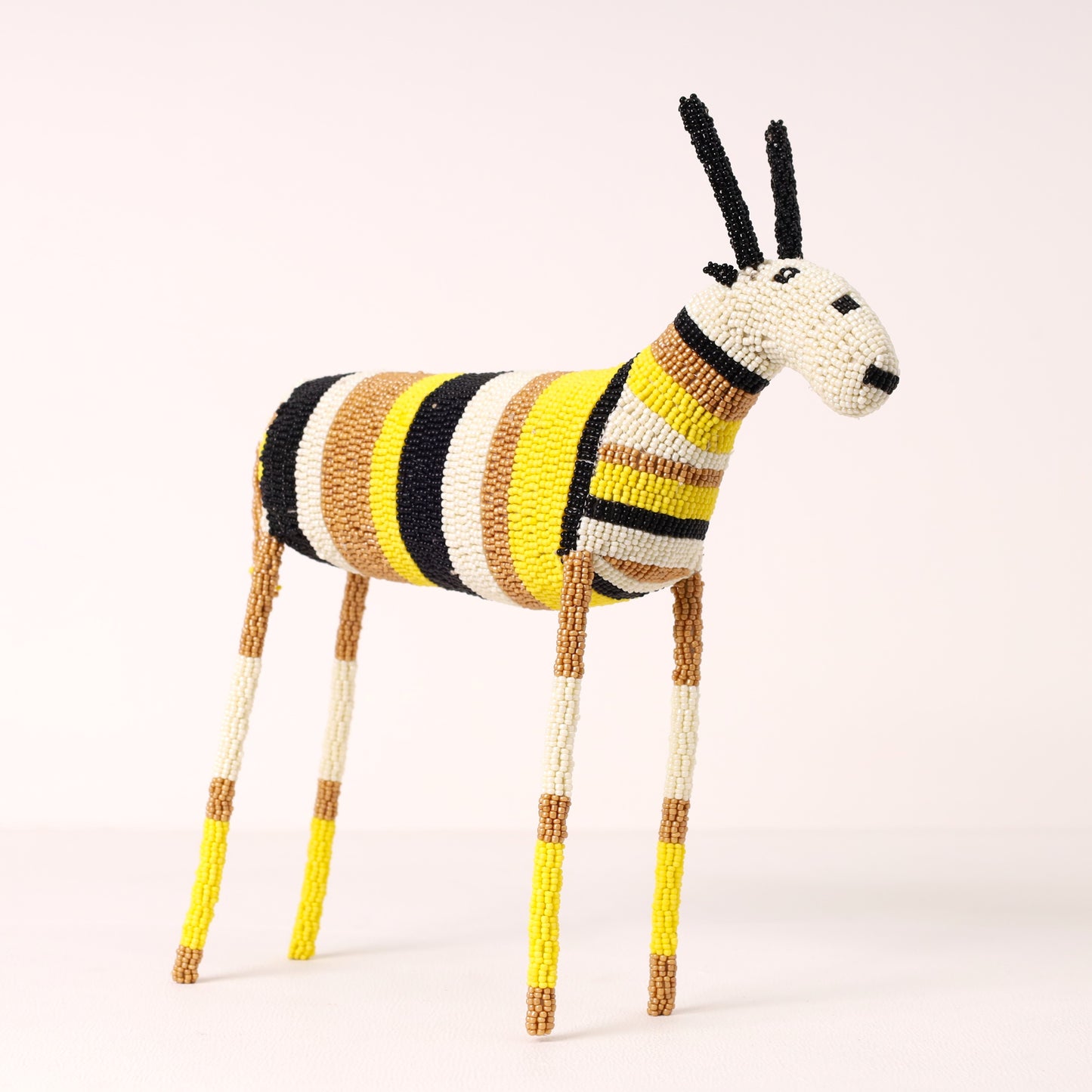 Handmade African beaded bokkie sculpture