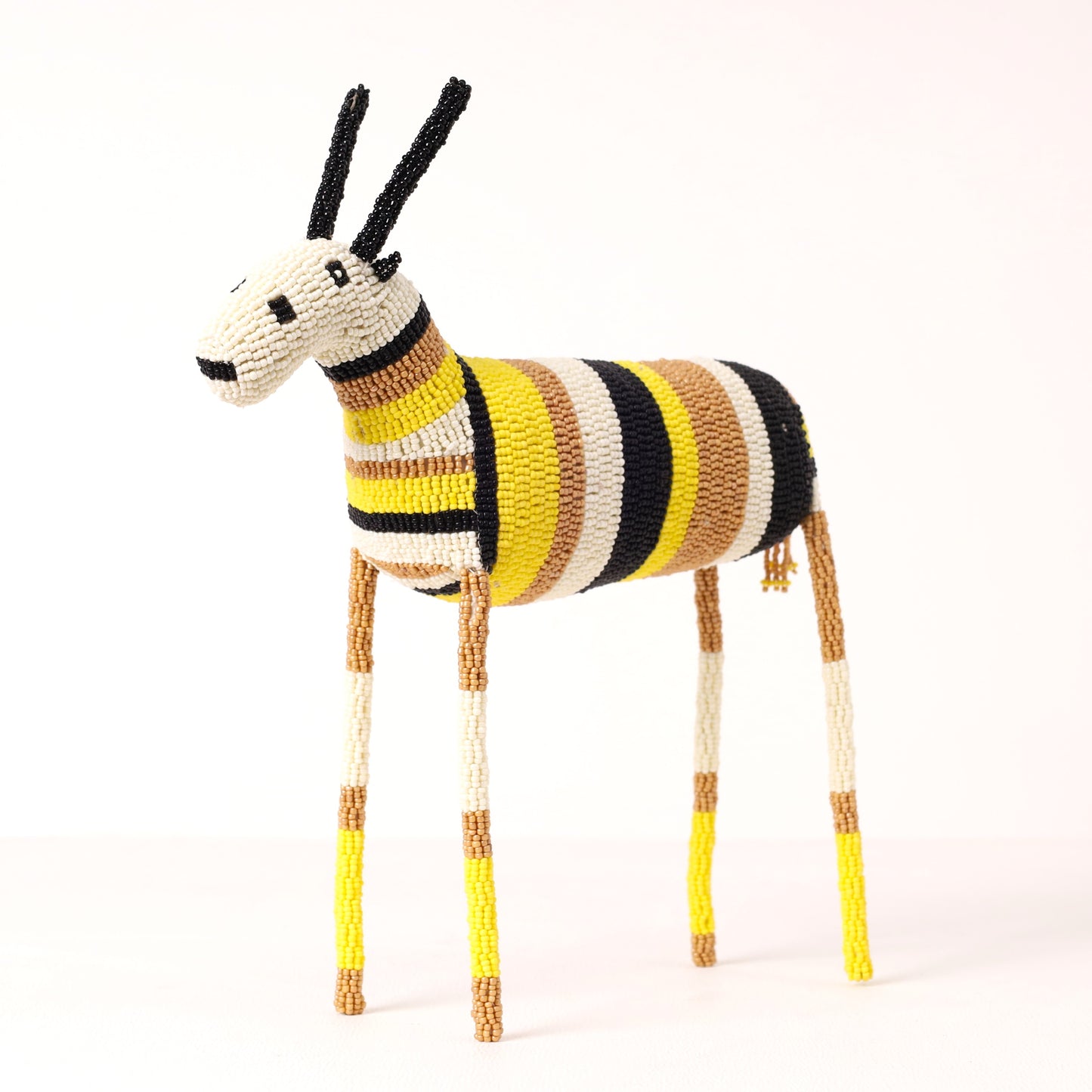 Handmade African beaded bokkie sculpture