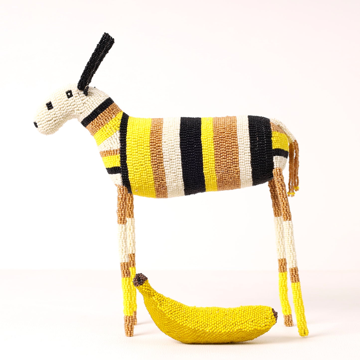Handmade African beaded bokkie sculpture