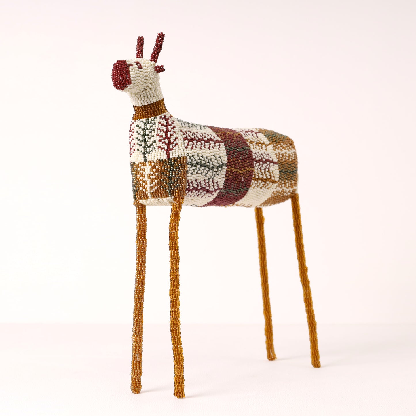 Handmade African beaded bokkie sculpture