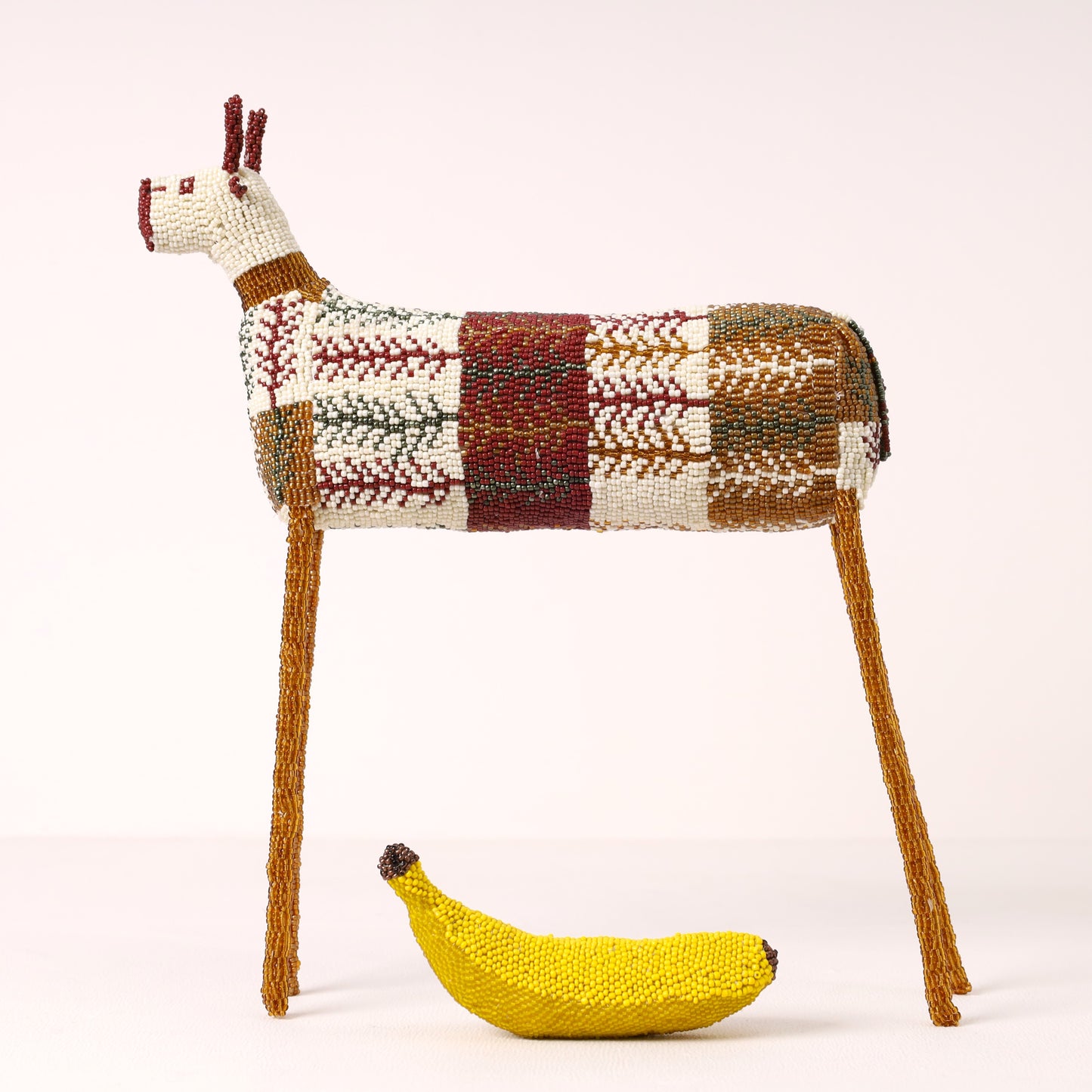 Handmade African beaded bokkie sculpture