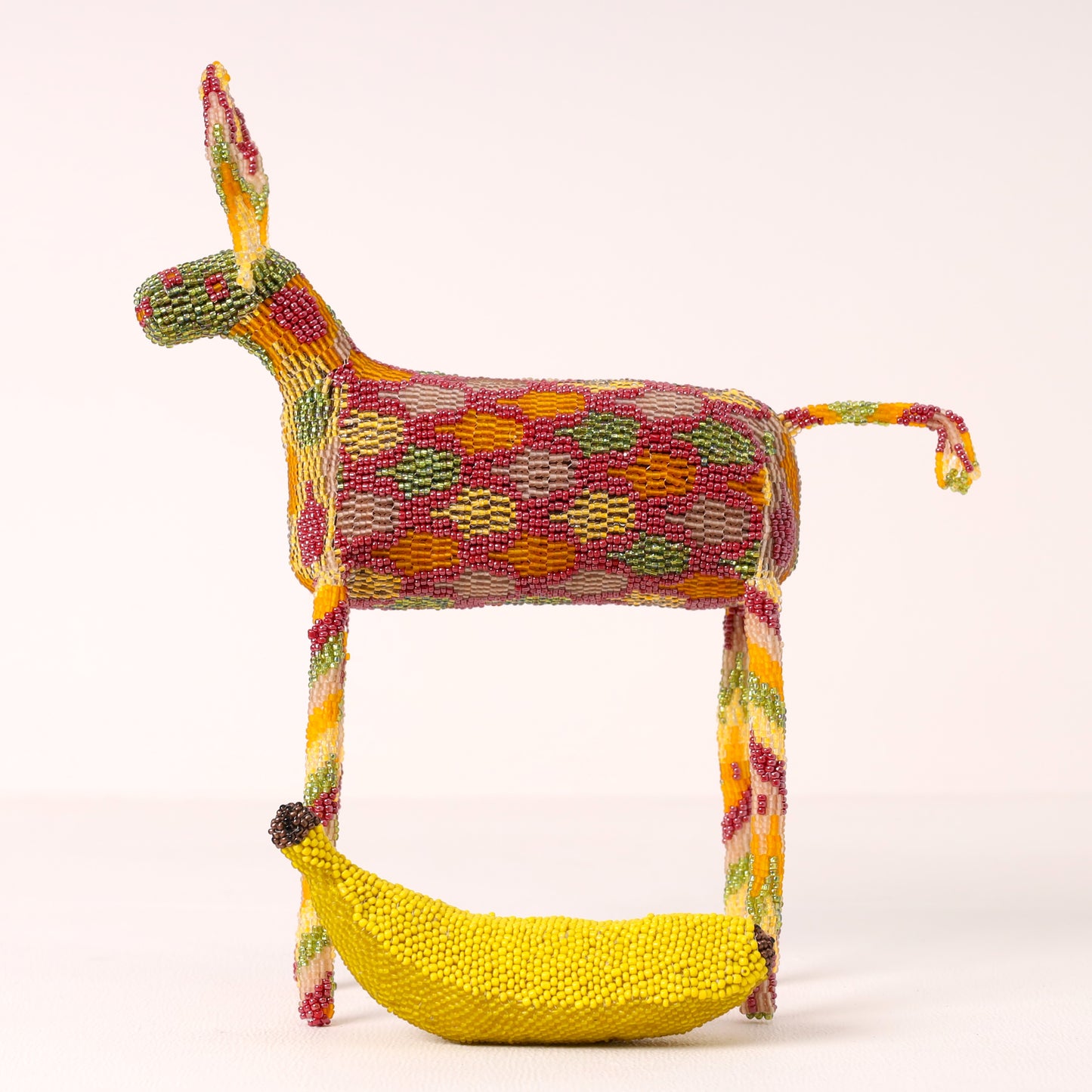 Handmade African beaded bokkie sculpture