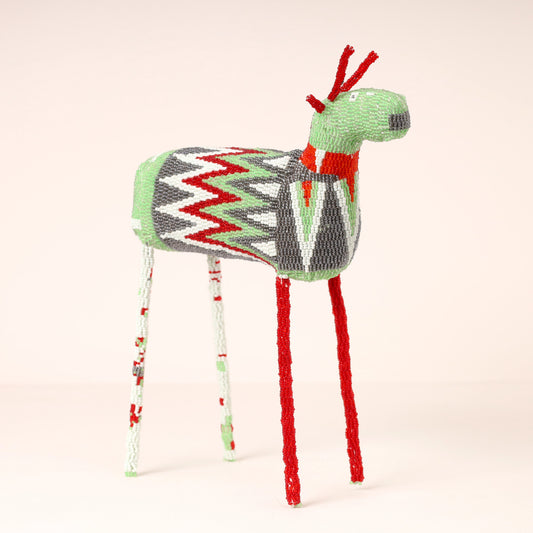 Handmade African beaded springbok sculpture