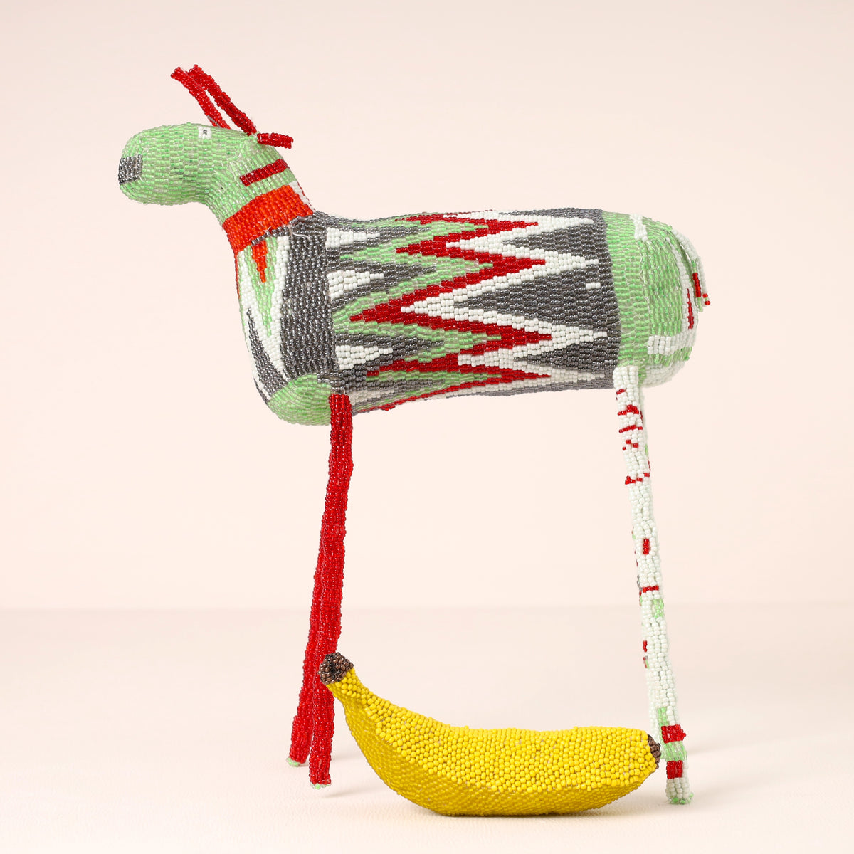 Handmade African beaded springbok sculpture