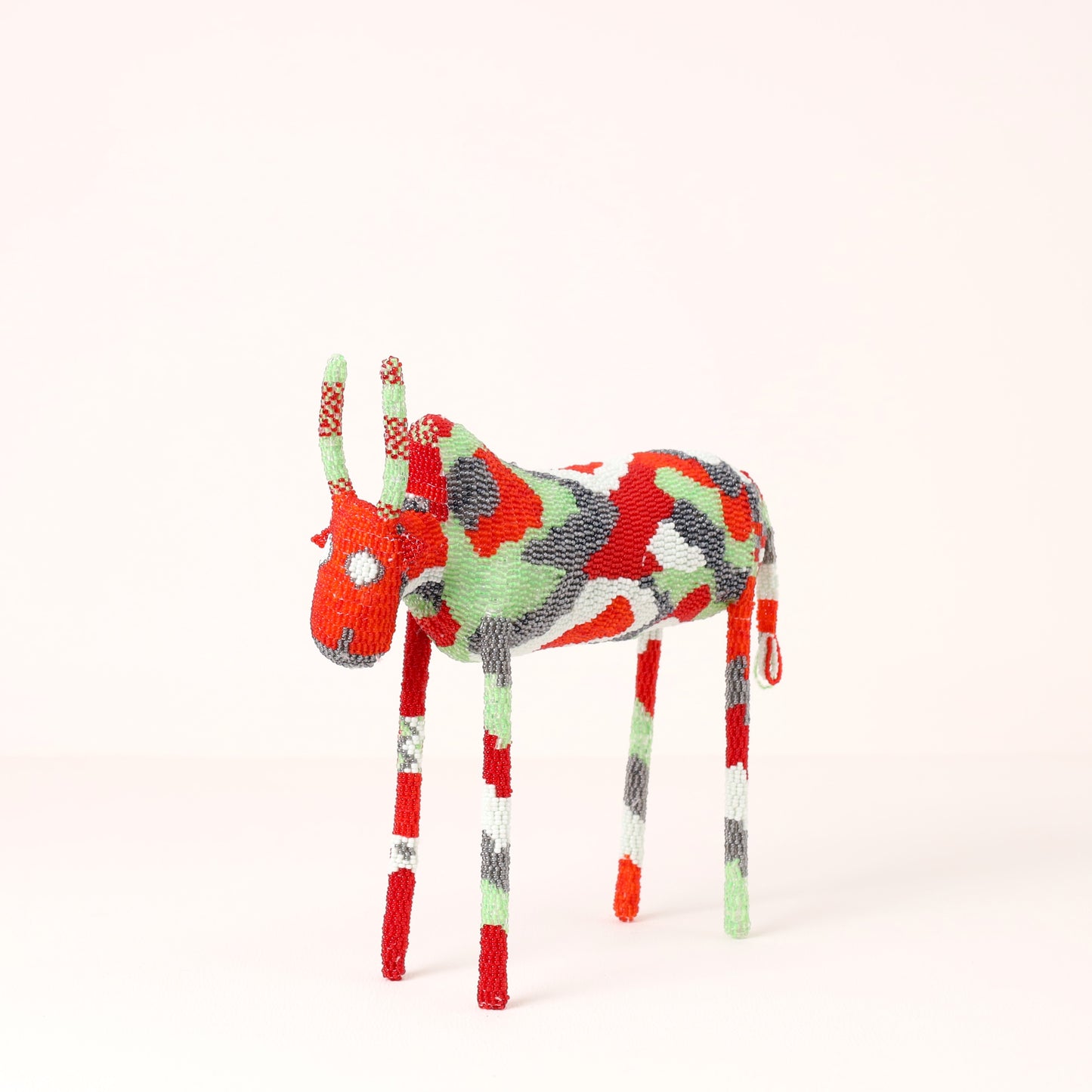 beaded bull art