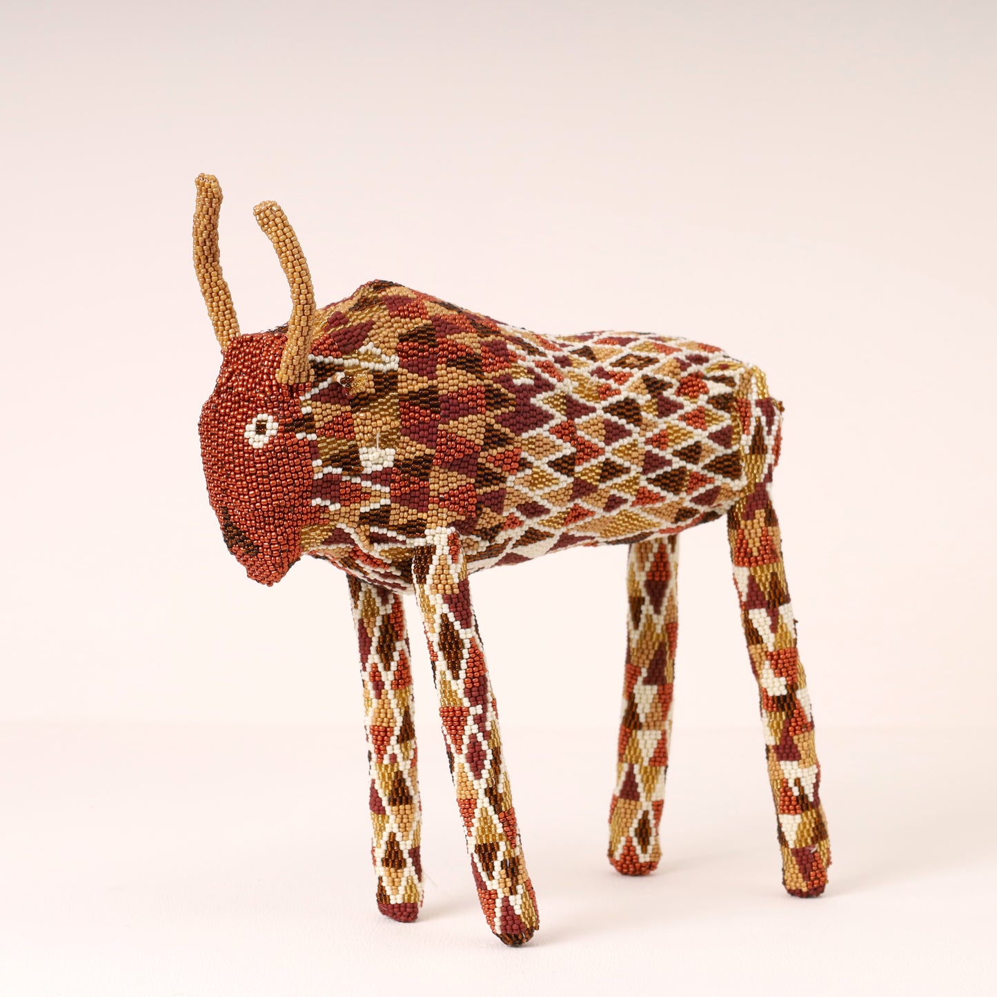 beaded bull art