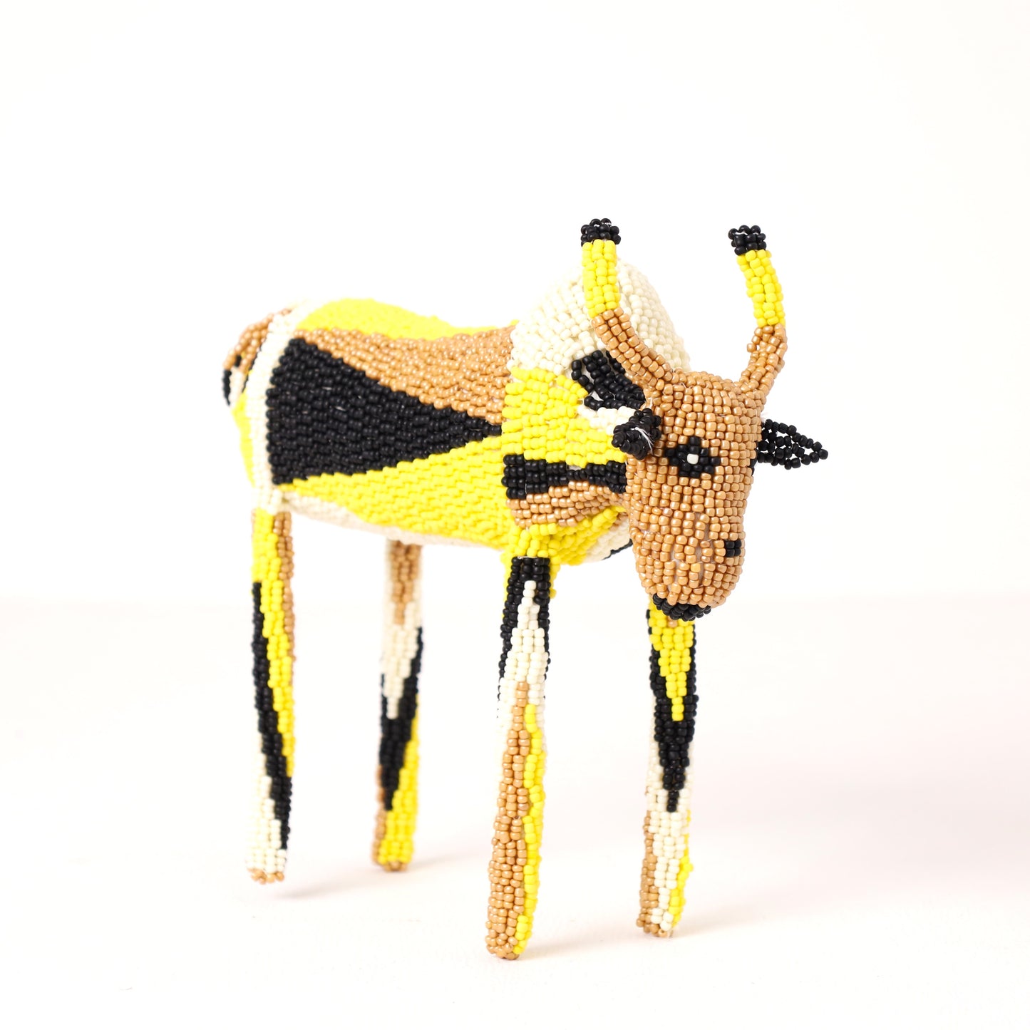 beaded bull art