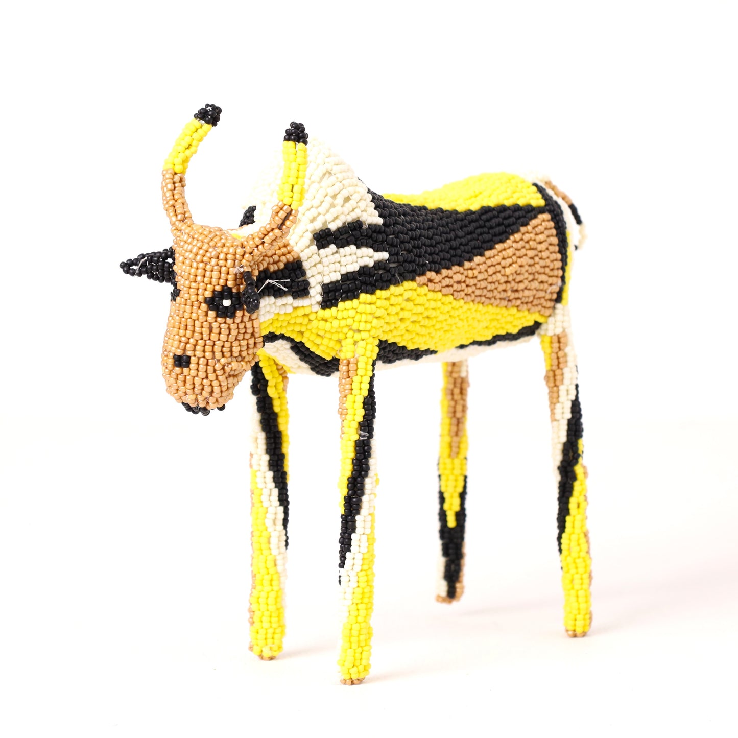 beaded bull art