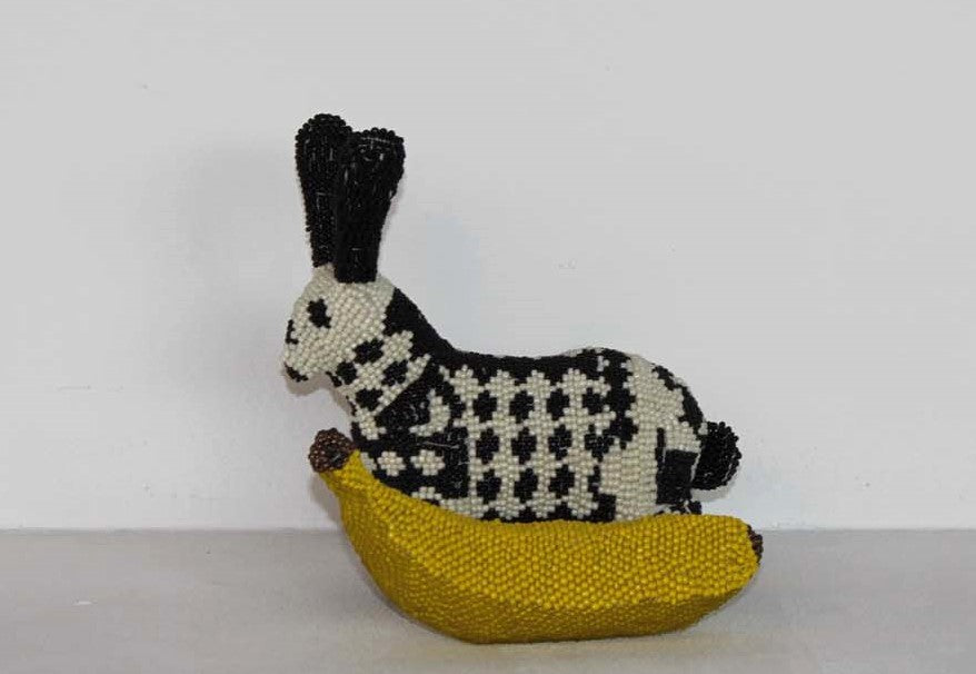 beaded bunny art