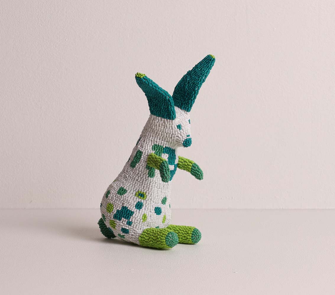 beaded bunny art