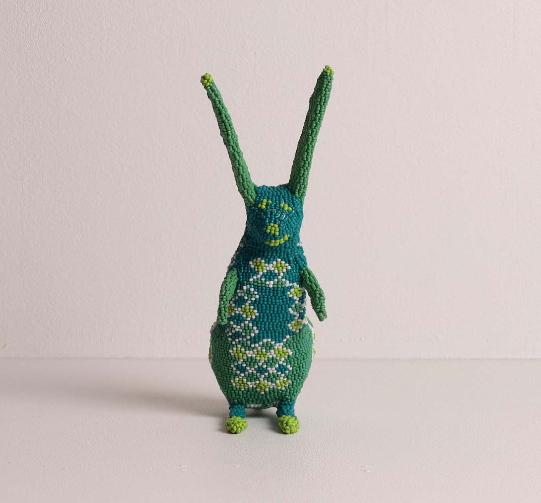 beaded bunny art