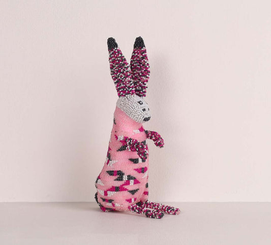 beaded bunny art